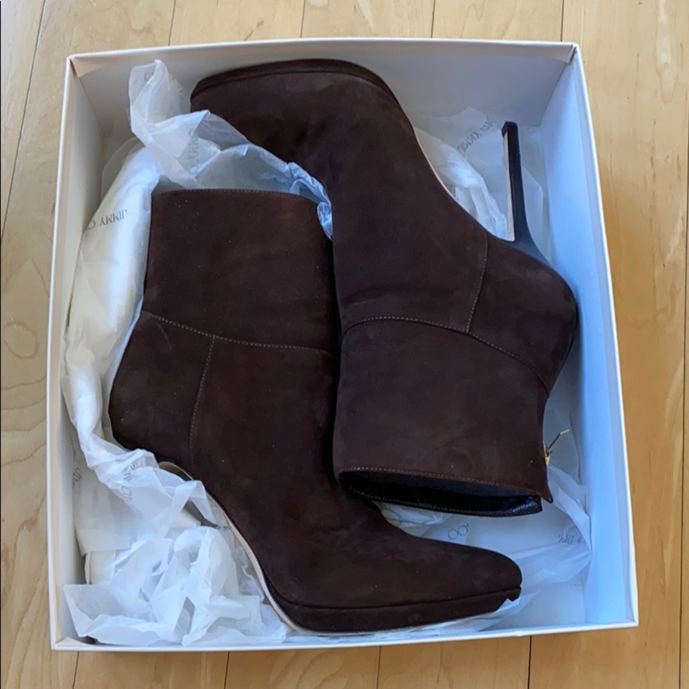 Jimmy Choo coffee suede spike heel boots - Picture 2 of 8